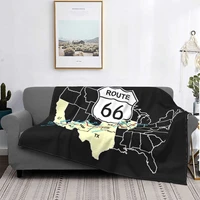 route 66 blanket flannel mother road american classic retro oldschool super soft throw blanket for airplane travel bedspread
