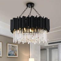 modern chandelier lighting for living room luxury round crystal lamp home decoration chain led cristal light fixtures light