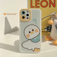 new original cartoon duck phone case for iphone 13 12 11 pro max mini x xs xr 7 8 plus se silicone all inclusive iphone 12 case