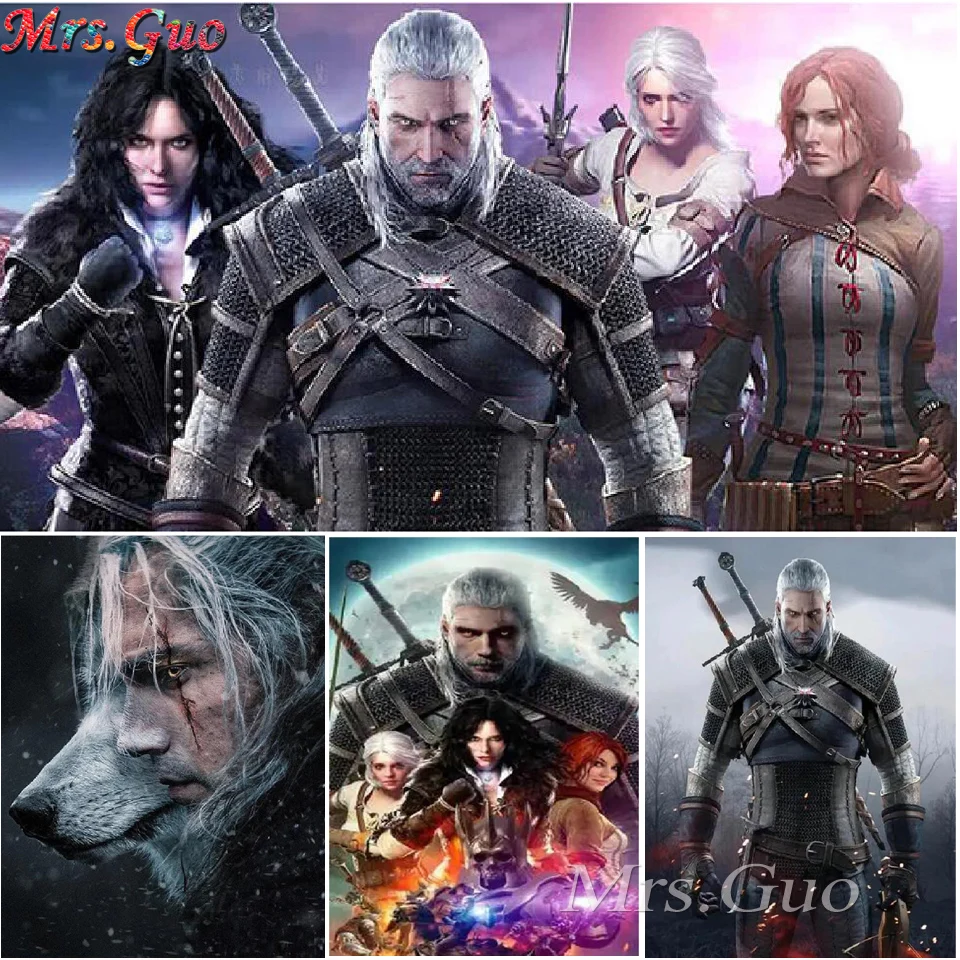 

Алмазная вышивка картина Ведьмак воин фантазия ТВ плакат Мозаика Искусство Стразы домашний декор