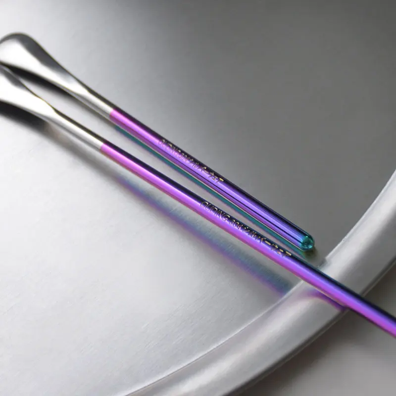 

Кофейная ложка из нержавеющей стали с длинной ручкой, красочные кофейные скобы, десертная чайная ложка, кухонное приспособление, посуда