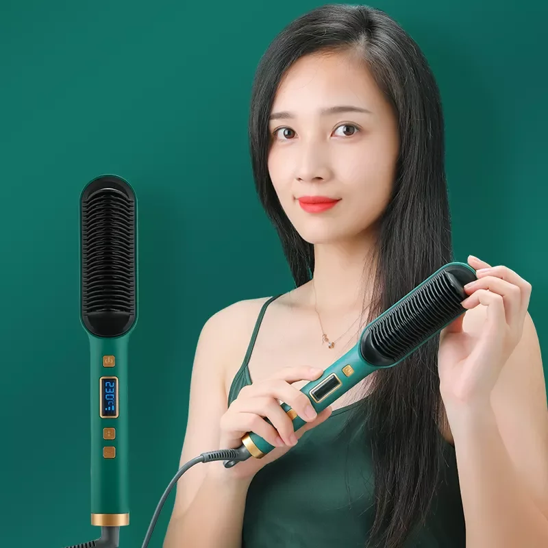 

Professional Hair Straightening Iron Ceramic Hair Straightener Brush LCD Display Fast Heat Flat Iron Salon Hair Styler
