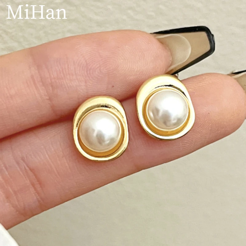 

Modern Jewelry 925 Silver Needle Sweet Korean Temperament Simulated Pearl Earring For Women Wedding Gifts Simply Design
