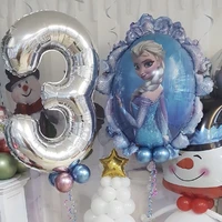 disney frozen theme party decoration elsa double sided foil balloon 30inch number balon girls birthday party baby shower globos