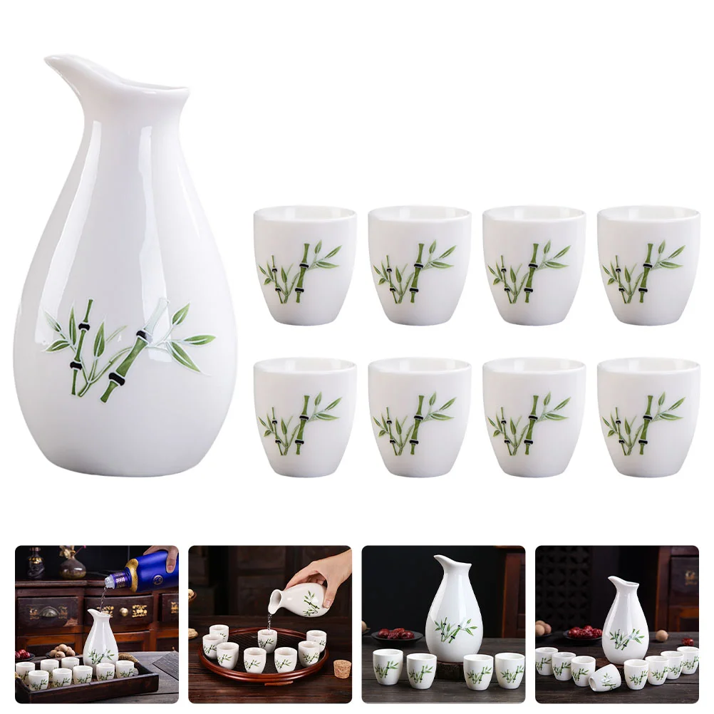 

1 Set of Ceramic Cup Delicate Sake Pot Chinese Style Cup for Home