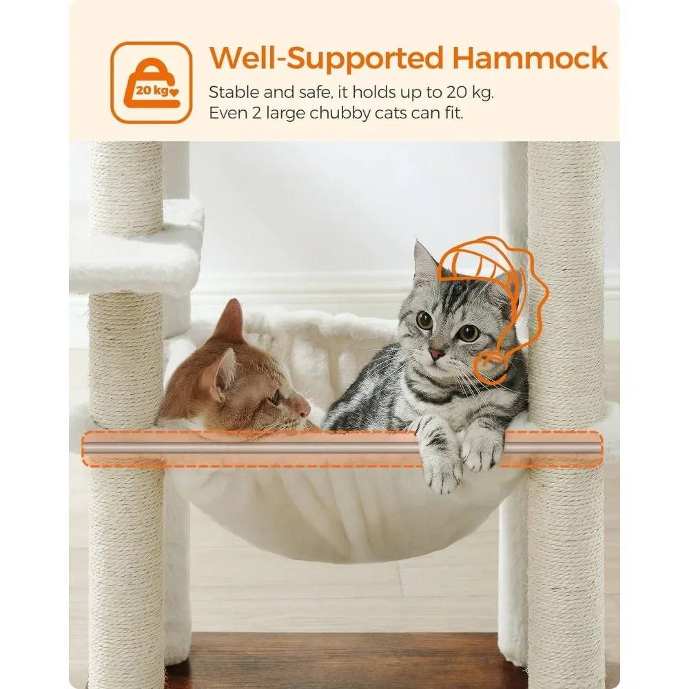 Кошачье дерево 54 3-дюймовая Современная башня для кошек в помещении