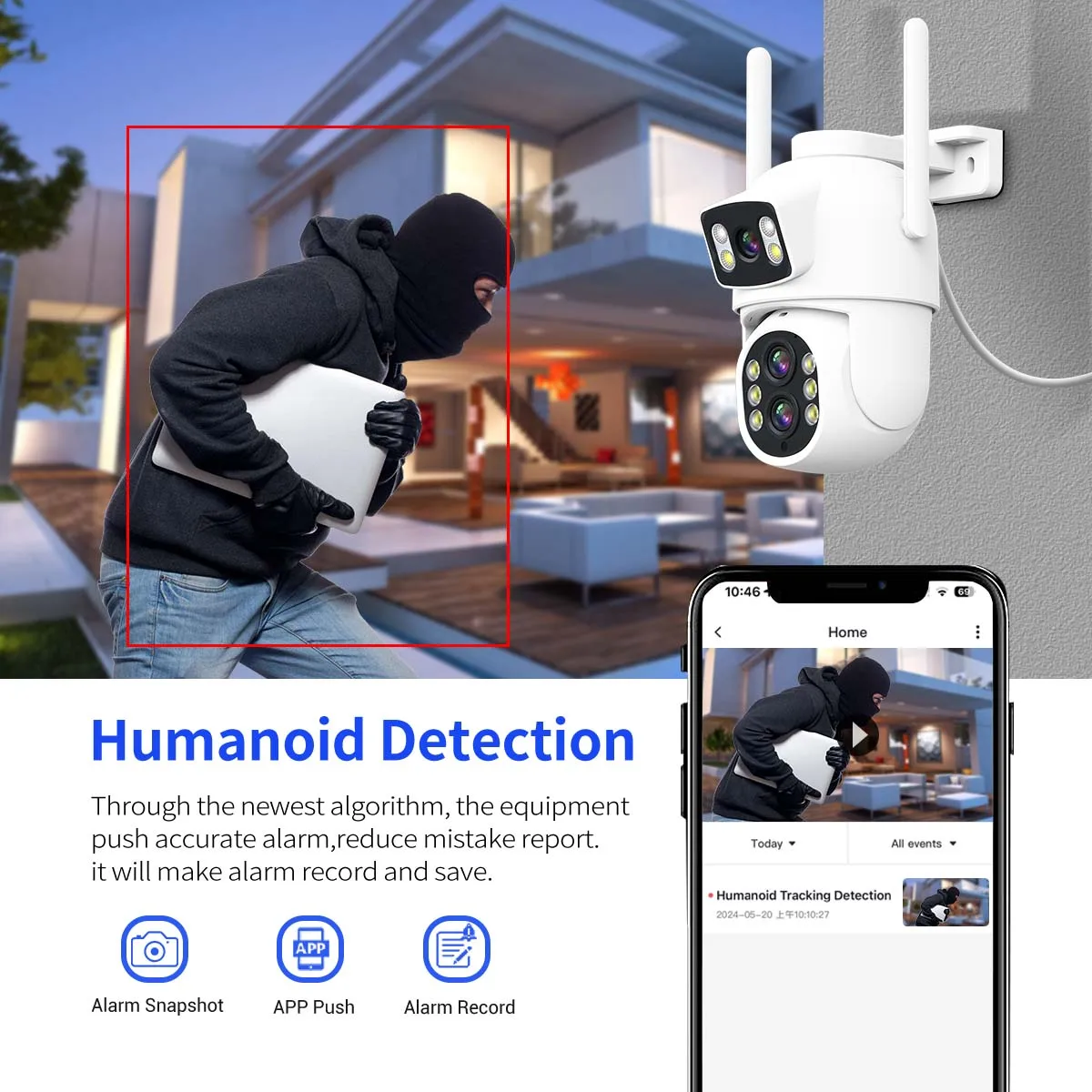 10MP 10X оптический зум уличная Wi-Fi камера с тремя объективами двойные экраны автоматическое отслеживание охранная Камера видеонаблюдения (art.: 3920c7d435ee4) - 3920c7d435ee4