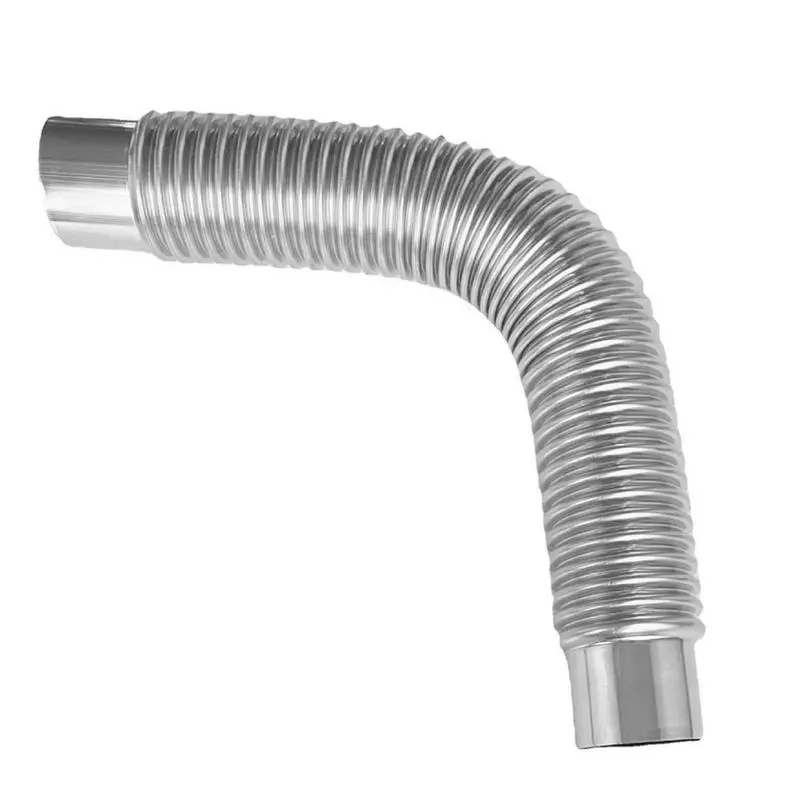 Stainless Steel Wood Stove Pipe Flexible Flue Exhaust Stove Pipe Adjustable Ducting Vent Hose for Pellet Stove Fresh Air Intake