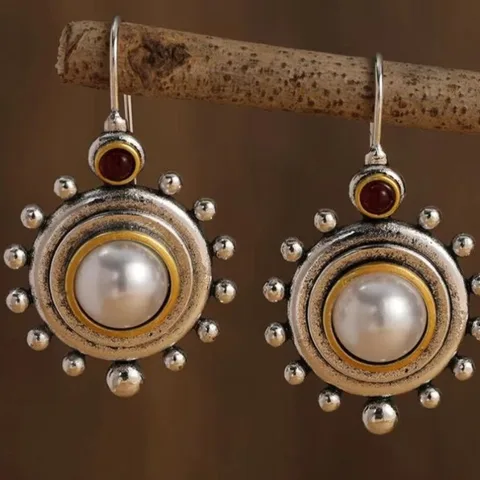 Серебряные серьги-капельки NovoPublic с искусственным жемчугом