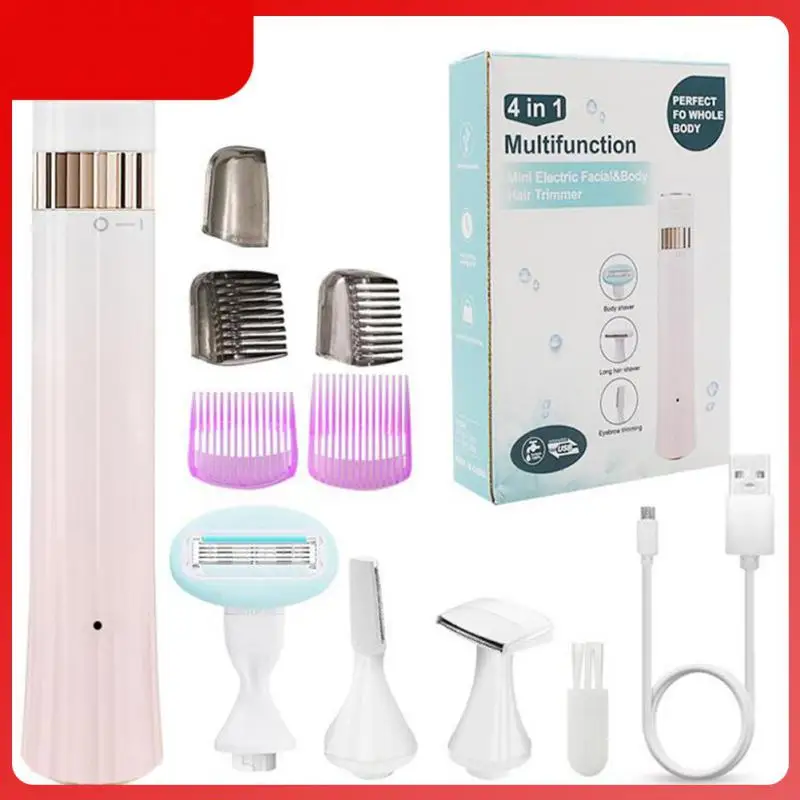 

4 в 1, женский электрический триммер для удаления волос в носу, бровях и ногах