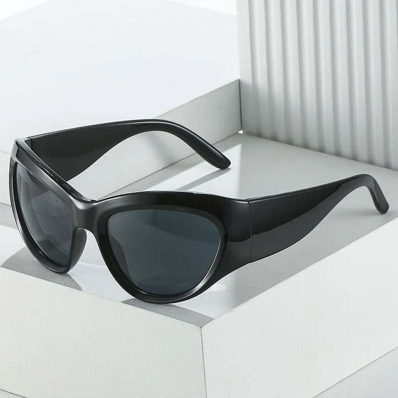 

Солнцезащитные очки «кошачий глаз» для мужчин и женщин, модные дизайнерские очки большого размера, y2k, для велоспорта