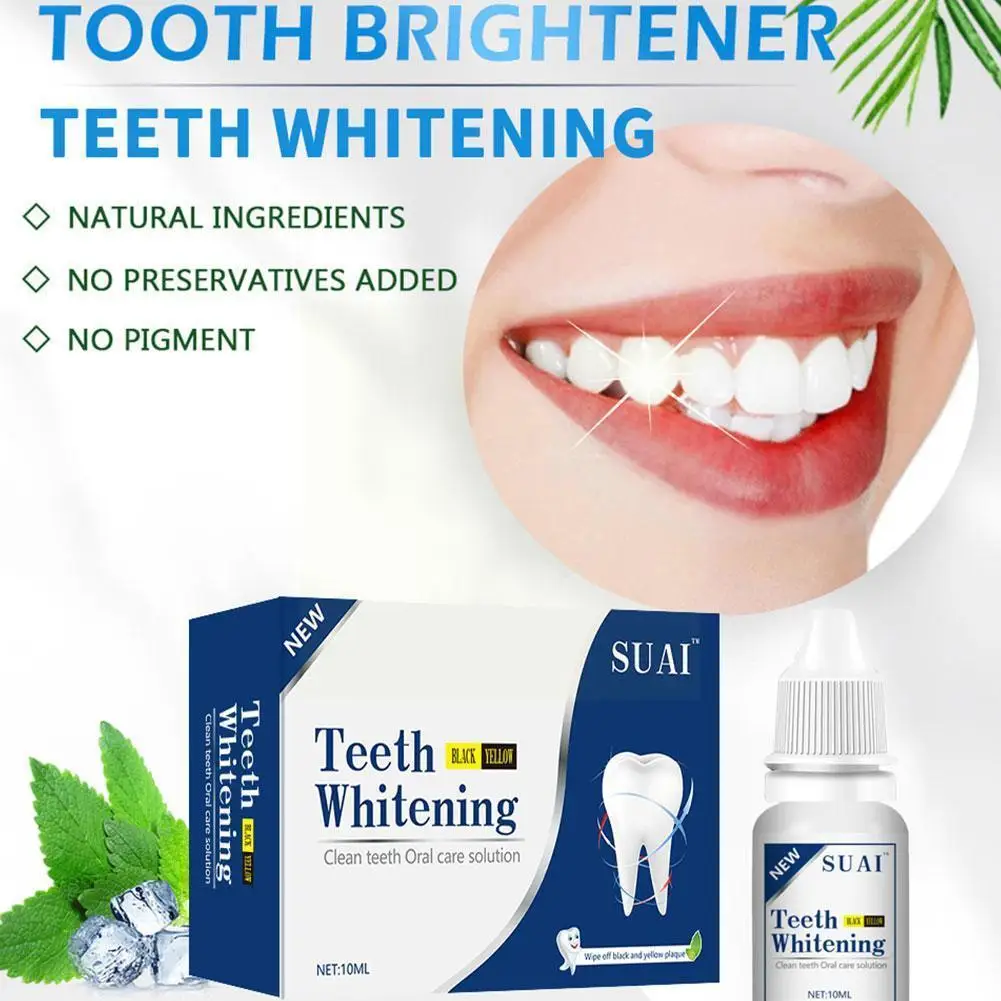 

SUAI Teeth Whitening Essence Serum Dental Whitener Remove Fresh 10ml Hygiene Breath Bleach Dental Plaque Tool Stains Powder F0R4