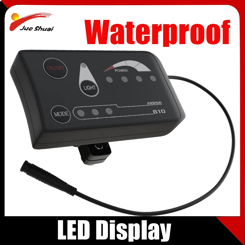 

1 шт. светодиодный дисплей для электрического велосипеда, 36 В, экран для электровелосипеда, водонепроницаемый измеритель мощности, черный р...