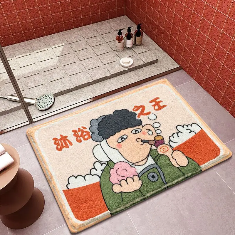 

Creative Household Bathroom Floor Mat Bathroom Absorbent Non-slip Mat Toilet Door Foot Mat Door Into The Door Mat Carpet