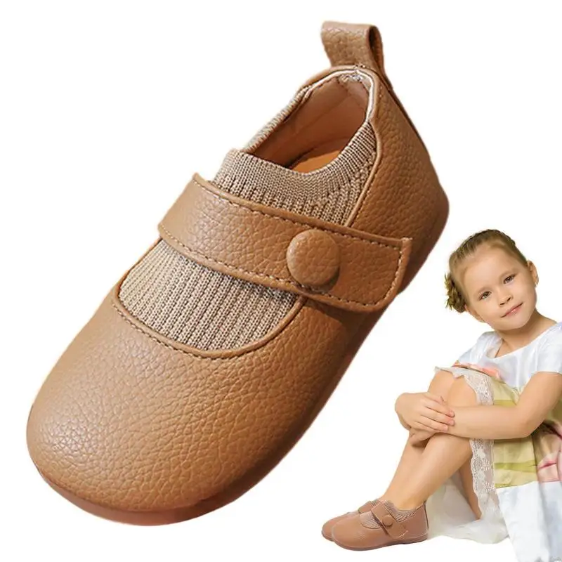 

Little Girl Leather Flats Winter Dress Flats Non-slip GirlsShoes For Newborn Prewalker Little Girls Baby Girls And Kids