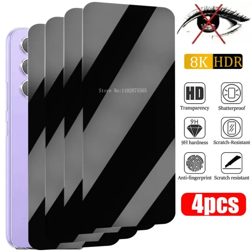 4 шт. Защитное стекло для Samsung Galaxy A55 A15 A52 A53 S21 A12 A73 A33 A50 A32 A51 A13 A71