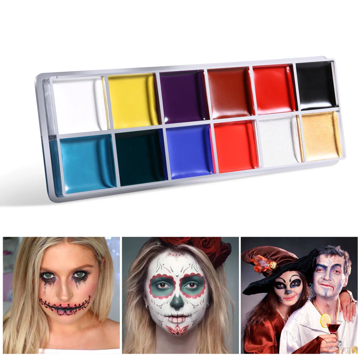 

Face Paintingmakeup Kitbody Clown Theglow Cosplay Facepaint Oilwhitesetmake Dark