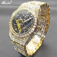 missfox men wristwatches luxury hip hop automatic male mechanical watch 18k stainless steel sapphire glass waterproof mens clock