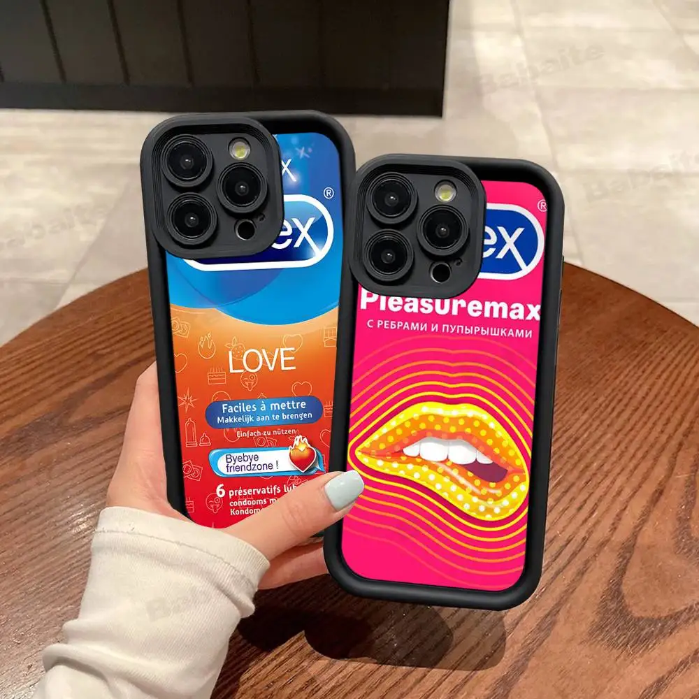 Сексуальный чехол для телефона D-Durexes в стиле презерватива для iPhone 17 16 15 14 13 Pro Max Plus 12 11 (art.: 3920db0babbfe) - 3920db0babbfe