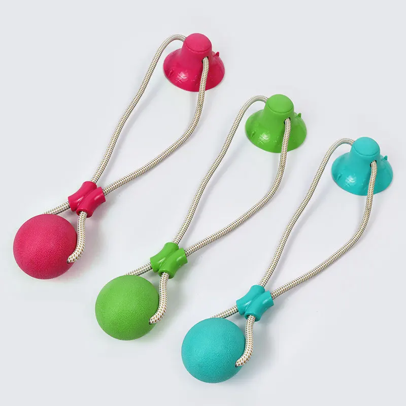 

Pet Interactive Chew Pull Toy Dog Suction Cup Toy Ball Pet Molar Bite Dog Toys For Pet Training TPR Knotted Tooth Cleaning Toy