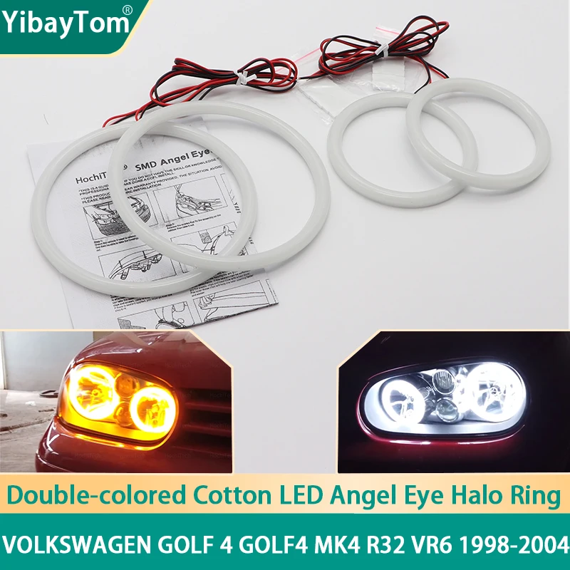 Garanzia durevole SMD Cotton Light Switchback LED Angel Eye Halo Ring DRL per Volkswagen Golf 4 golf4 MK4 R32 VR6 1998-2004