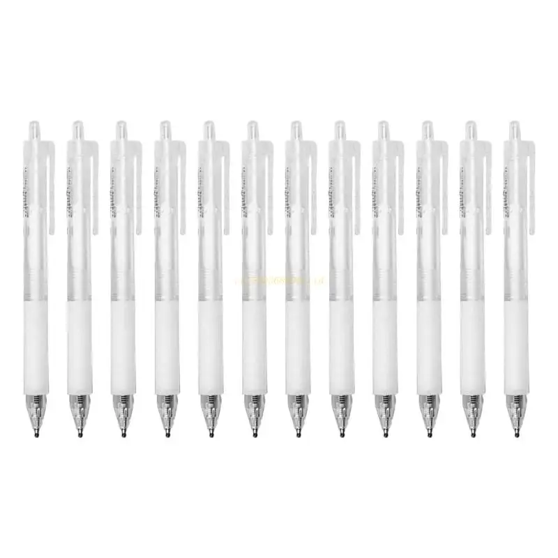 

12 Pcs Retractable Ballpoint Pen 0.5mm Refillable Writing Pen Easy to Use