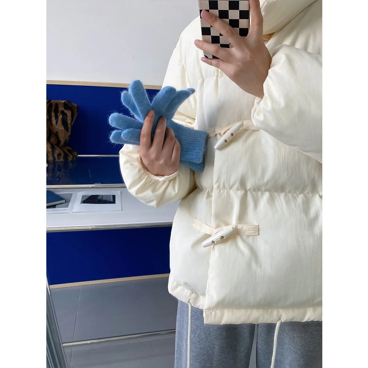 Button Cotton Clothing Women Short Fashion Winter 2022 New Fashion Bread Clothing Cotton-Padded Jacket Jacket Warm Windproof
