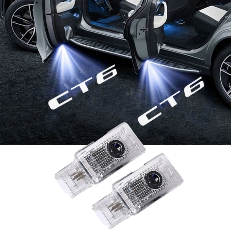 

2Pcs LED Car Door Welcome Lights Retrofit Light Ghost Shadow Courtesy Projector Lamps for Cadillac CT6 2016-2020 Accessories