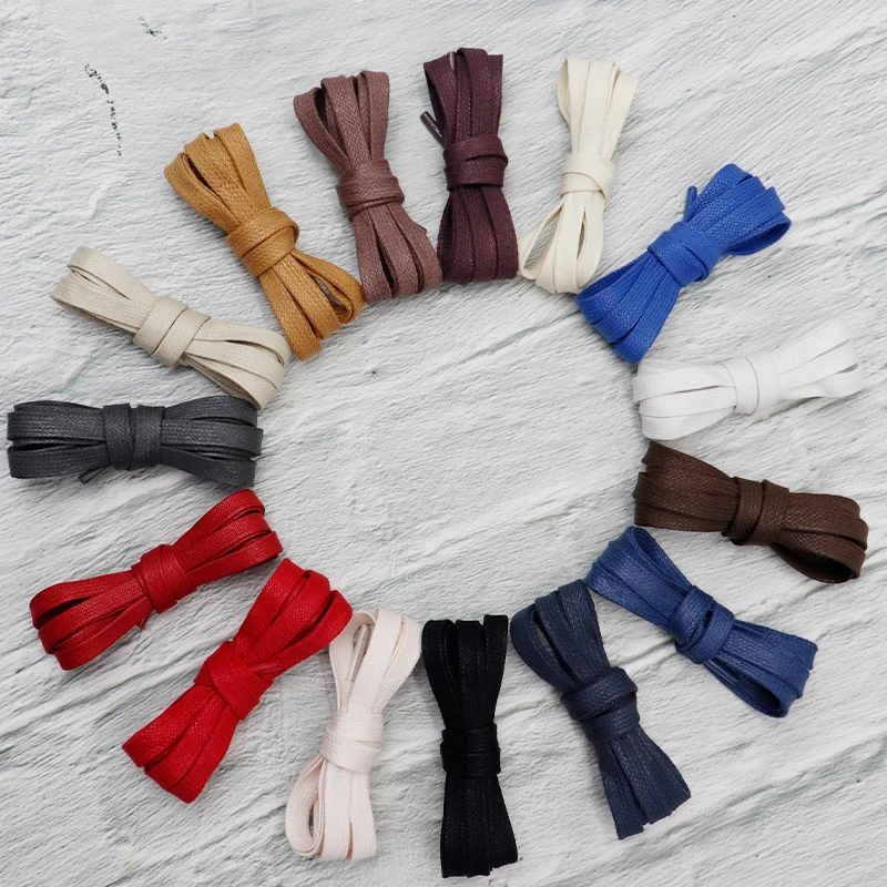 Weiou Waxed Cotton Women Boot Shoelaces Waterproof Sneaker Flat Lace Durable Canvas String 100 Pairs For Wholesale Drop-Shipping