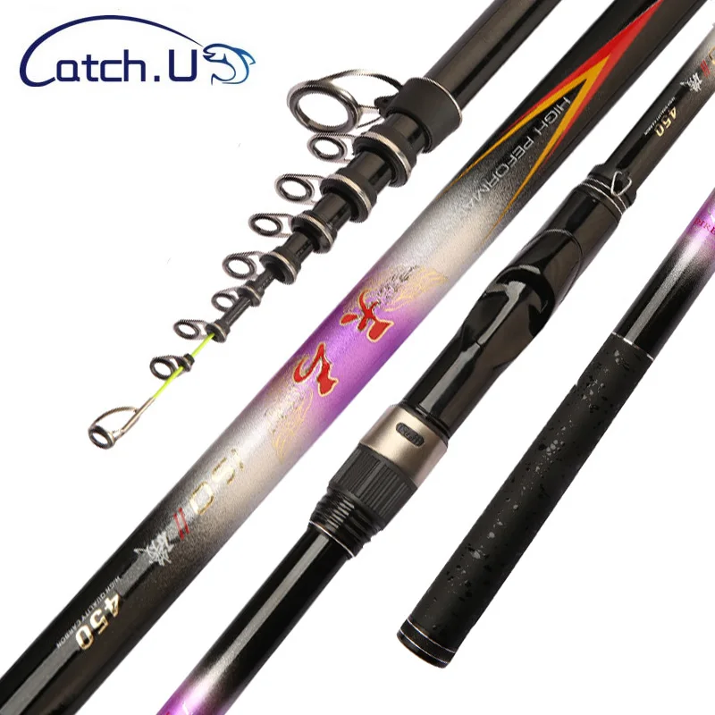 

Catch.u Rock Fishing Rod Carbon Fiber Spinning Fishing Pole 2.4-5.4m LAKE Ocean Rock/Beach/Boat Super Hard Sea Fishing Rods