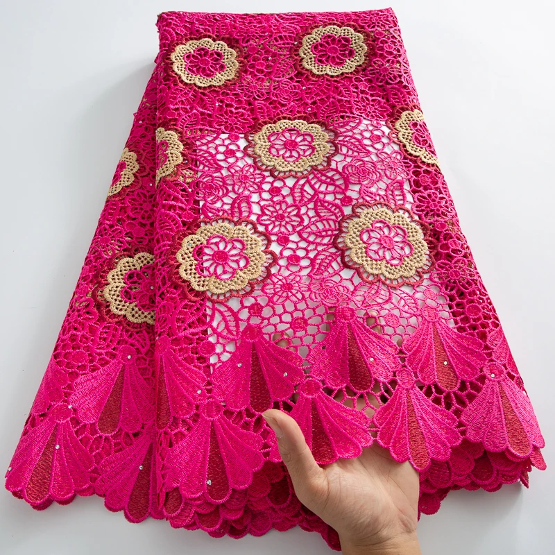 Французская Водорастворимая Кружевная Ткань В Африканском Стиле С Вышивкой
