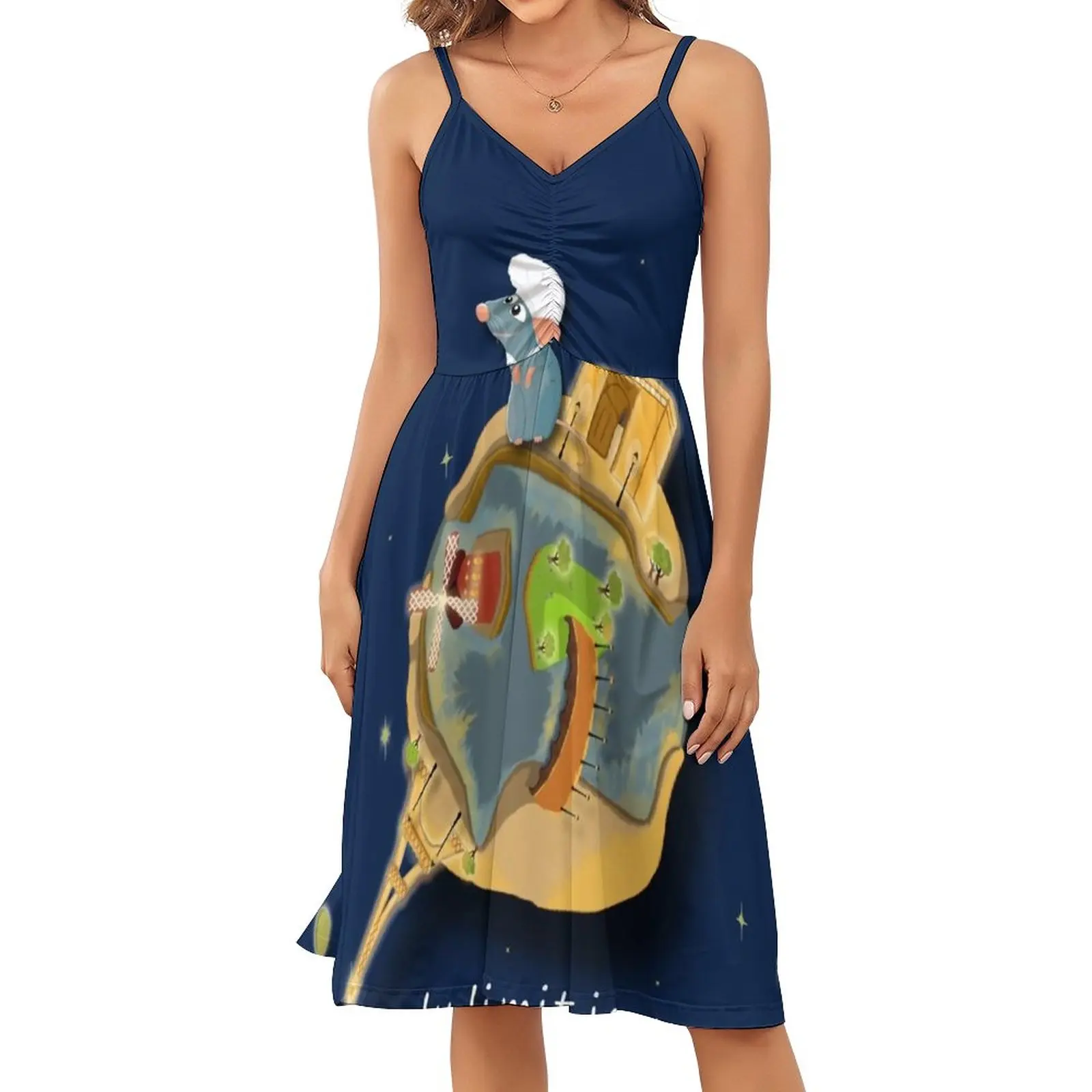 

Little Prince Casual Dress Mouse And Space Aesthetic Dresses Ladies Sleeveless Sexy Dress Summer Pattern Clothes