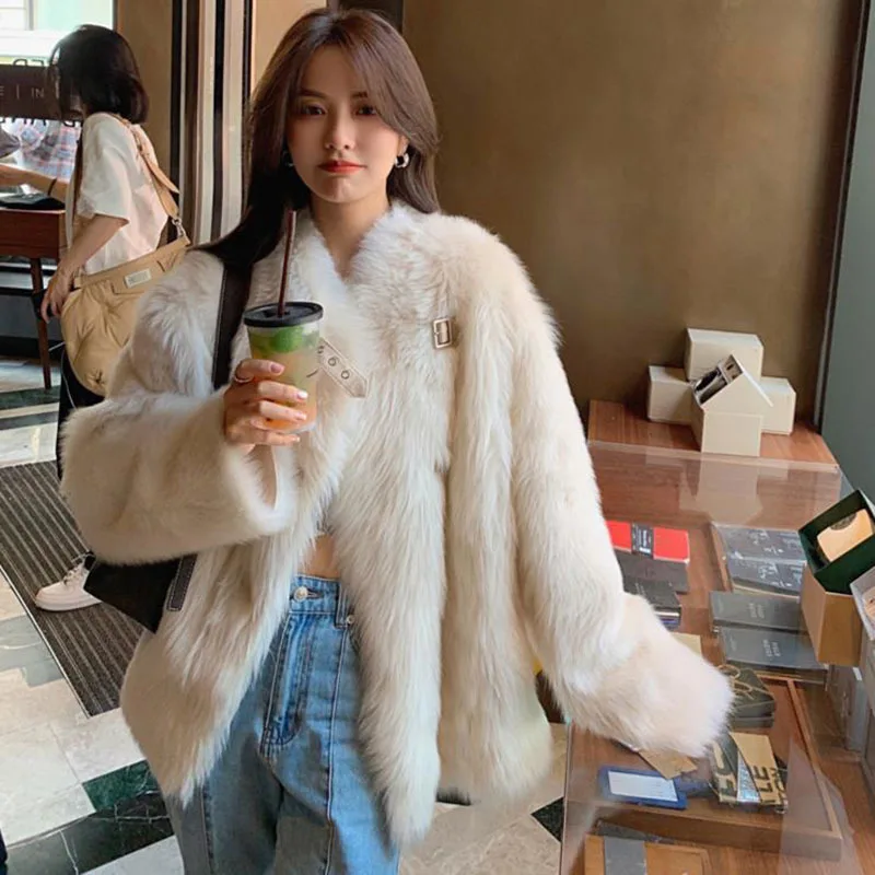 Fashionable Motorcycle Jacket Top Women's 2022 Autumn And Winter New Versatile Young Short Faux Fur Coat Fashion