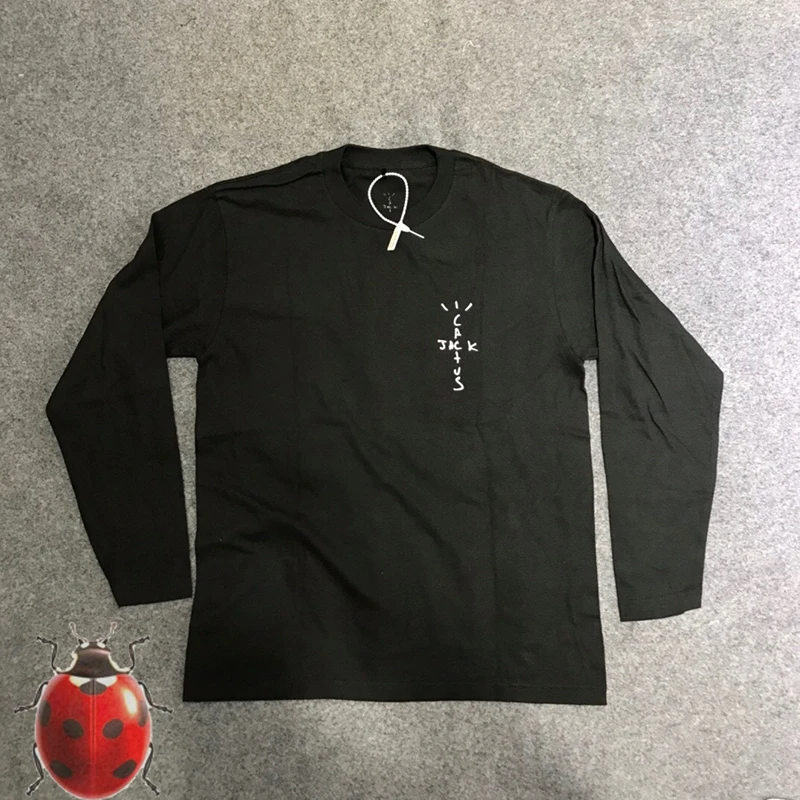 

Long Sleeve Spider Web Cactus Jackboys Travis Scott Print Size Logo T-Shirt