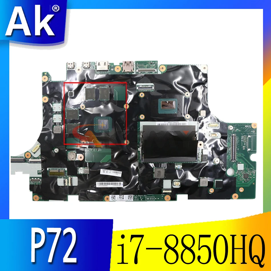 

Akemy For Lenovo Thinkpad P72 Laptop Motherboard CPU i7-8850HQ GPU 4GB Tested 100% Work FRU 01YU277 01YU278 01YU292 01YU291