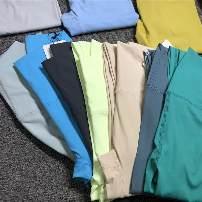 With Logo Women No T Line Align High Waist Legging Fitness Leggings Sexy Tights Workout Sport Pants Slim Elasticity Yoga Pants