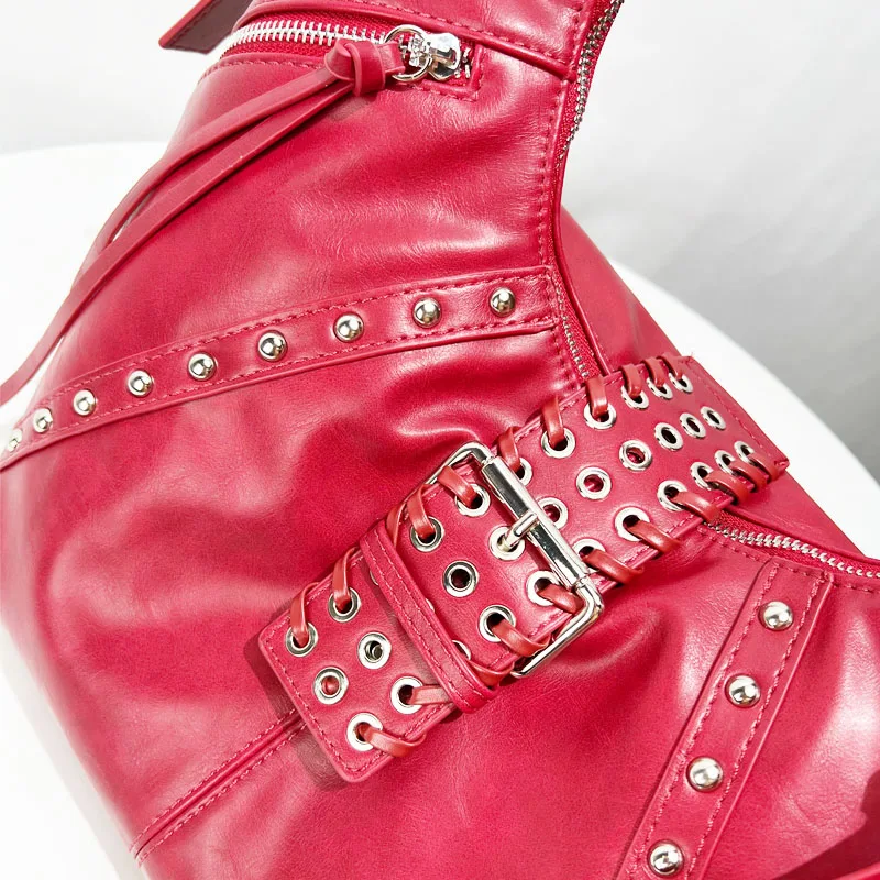 Мото и байкерские сумки с заклепками для женщин роскошные дизайнерские кошельки