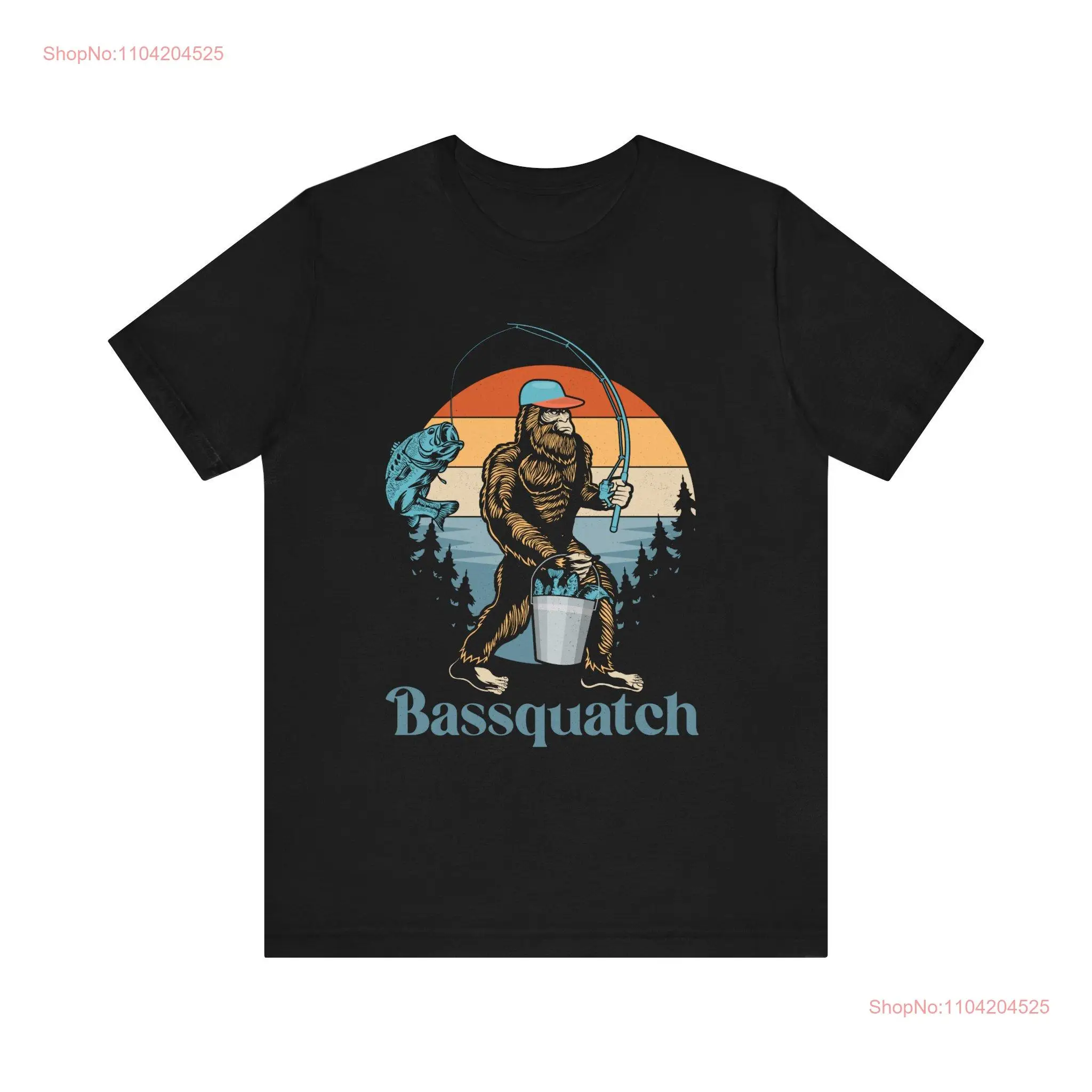 Футболка для рыбалки Bigfoot Sasquatch Bassquatch Funny s For Him с длинными или короткими рукавами