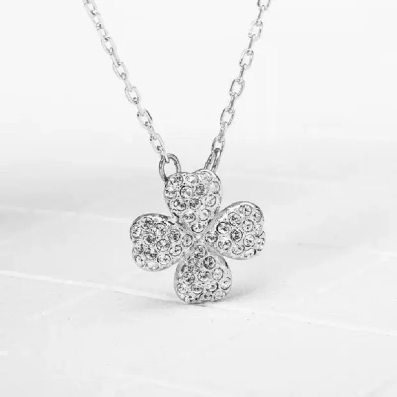 

Бренд 1:1 Элегантное Белое золото бриллианты клевер формы ожерелье кулон элегантные роскошные женские серебряные ювелирные изделия