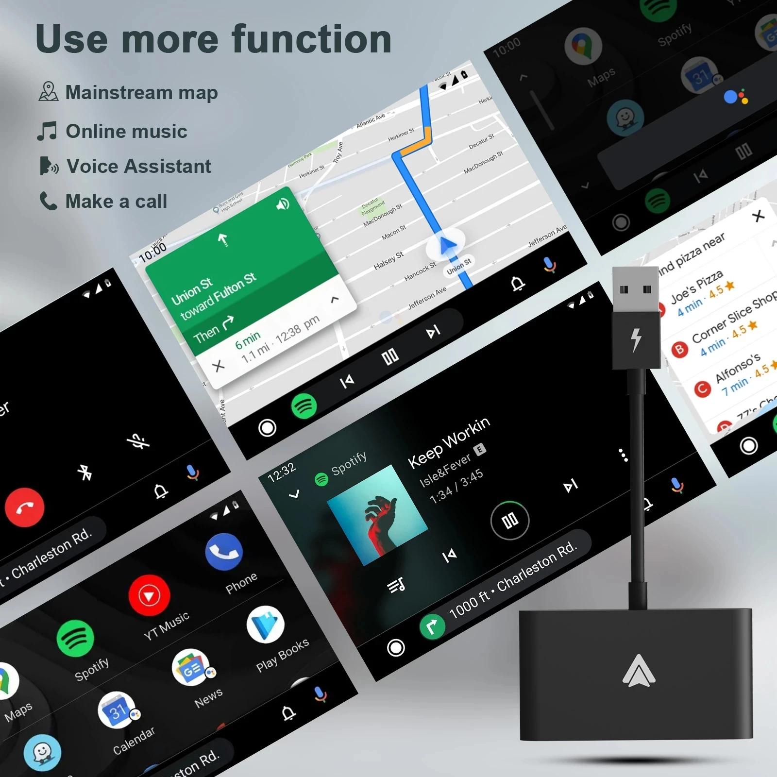 Android Auto Wireless Adapter/Dongle Android Wired to Wireless Adapter Converter for OEM Factory Wired CarPlay Car