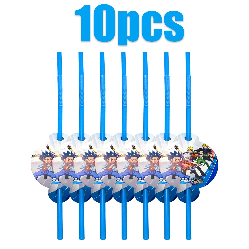10 шт./лот пластиковые трубочки для питья на тему Beyblade детские украшения дня