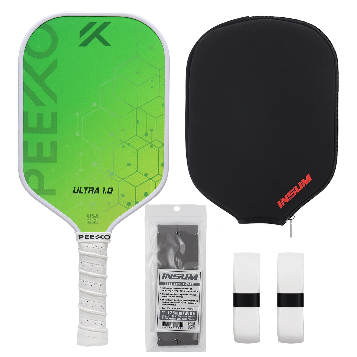 Набор ракеток Pickleball Paddles из 4 с поверхностью углеродного волокна 16 мм одобренный