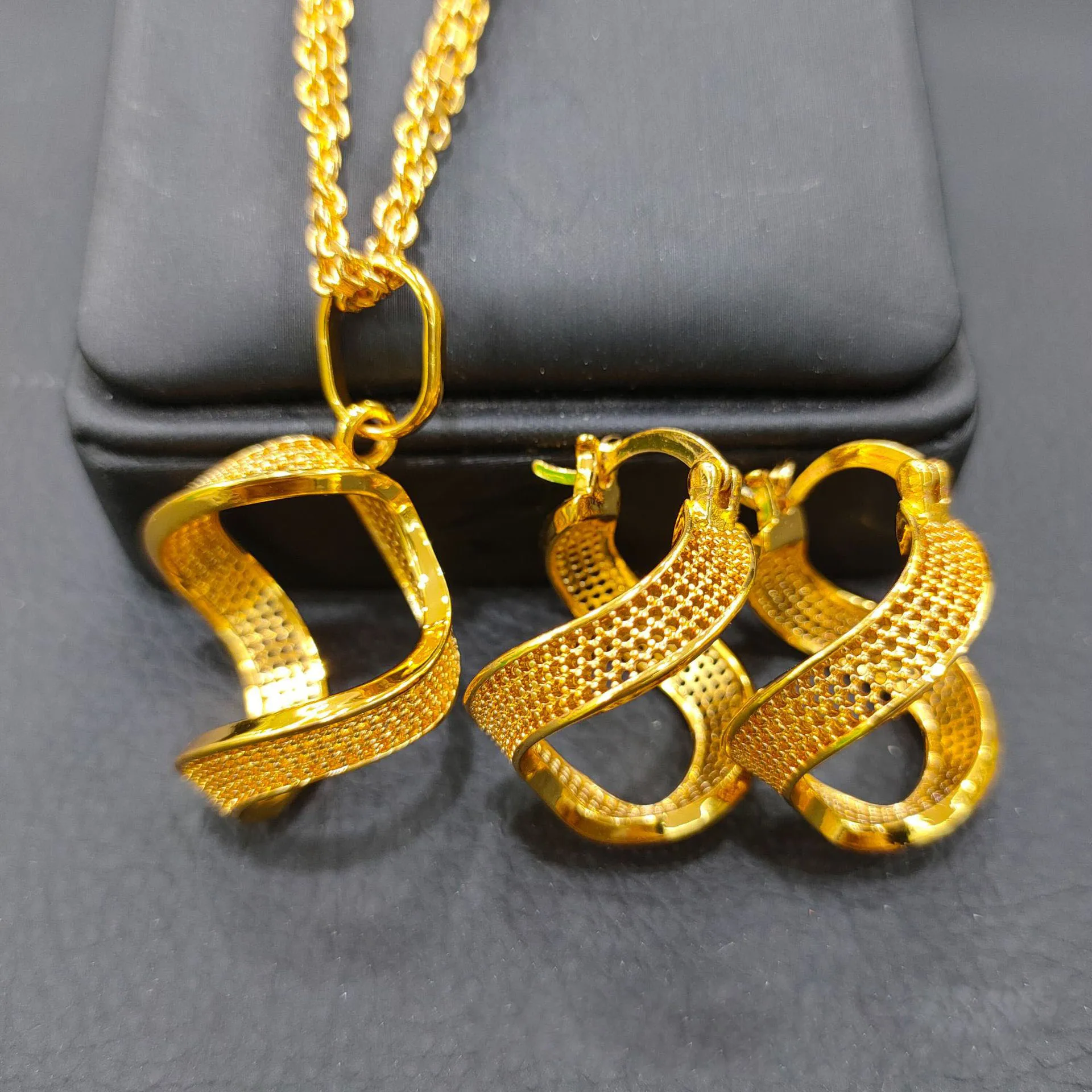 Дубай Невеста 24K медные покрытые фотообои ювелирные изделия набор DD10208