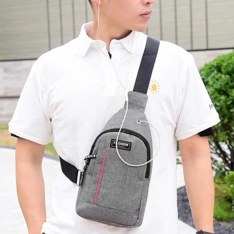 Men Shoulder Bags Nylon Waist Pack Sling Bag Crossbody Outdoor Sport Shoulder Chest Daily Picnic Canvas Messenger Bag