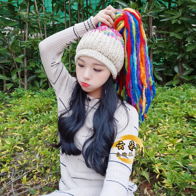 TIYIHAILEY шерстяные зимние теплые шапки ручной работы женские красочные черепа с