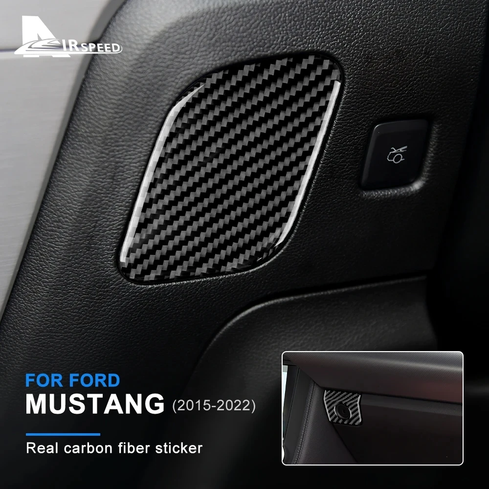 

Наклейки для Ford Mustang 2015-2022, аксессуары из углеродного волокна, отделка салона автомобиля, позиции водителя, наклейка на ящик для хранения сиденья