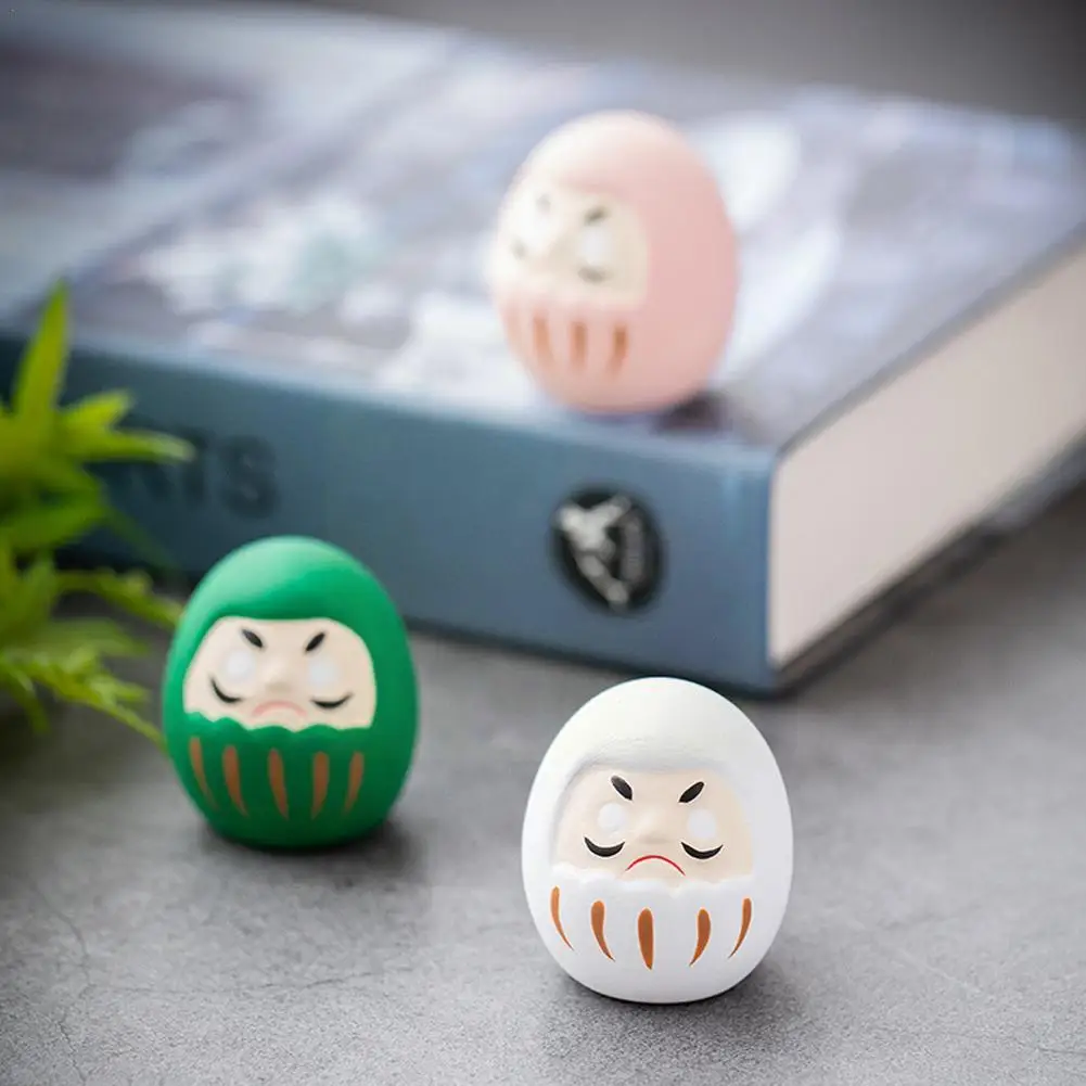 

Japanese Ceramic Daruma Doll Crafts Lucky Charm Fortune Desk Home Gifts Decor Accessories Ornament Miniature Landscape O0Z6