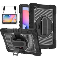 heavy duty case for samsung tab s6 lite p610 a8 x200 kids 360 rotating handle stand cover for samsung tab a7 lite t220 funda