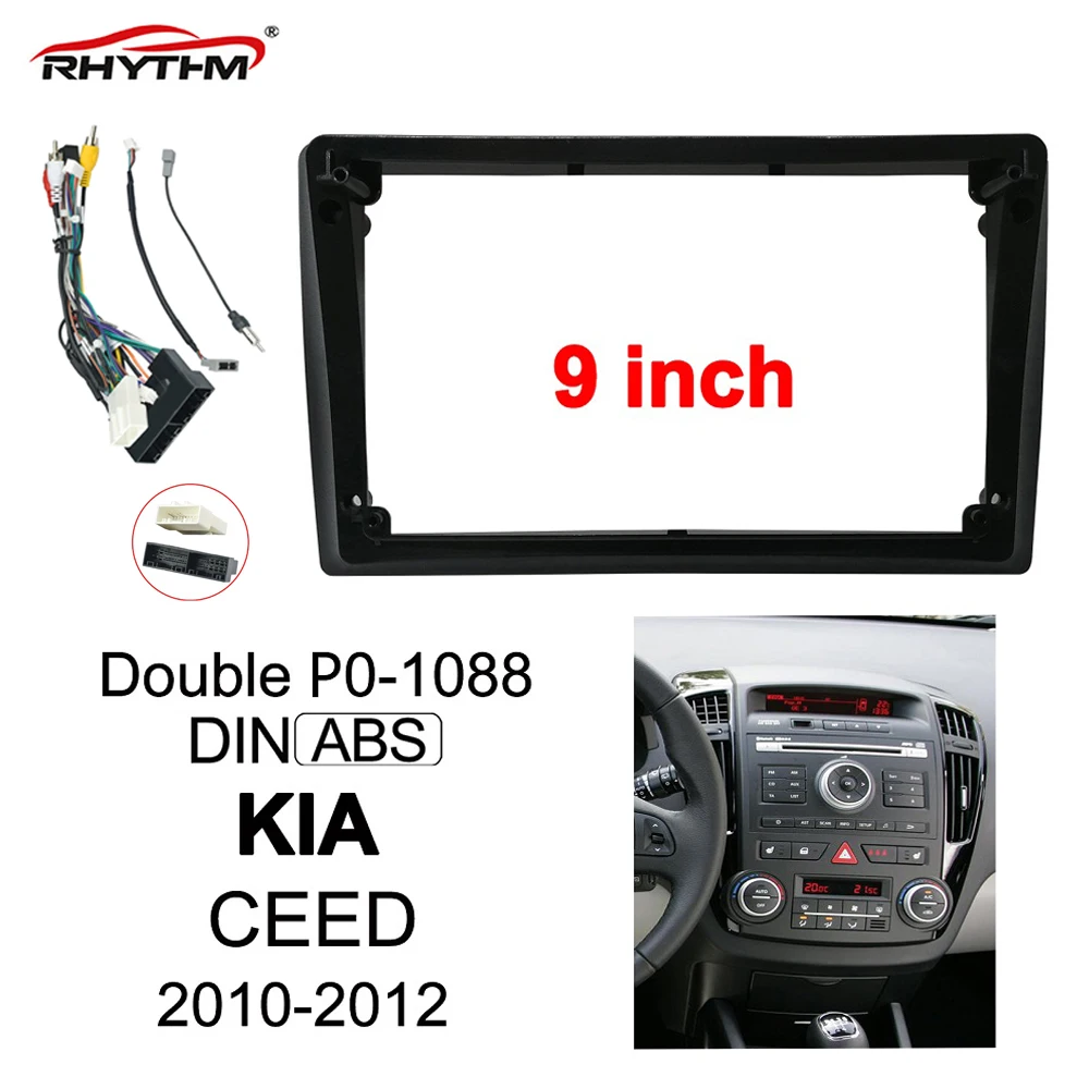 

9 inch Car Fascia Trim Kit For KIA CEED 2010-2012 Double Din Dvd Fascias Audio Fitting Adaptor Facia Panel Dashboard Car Frame