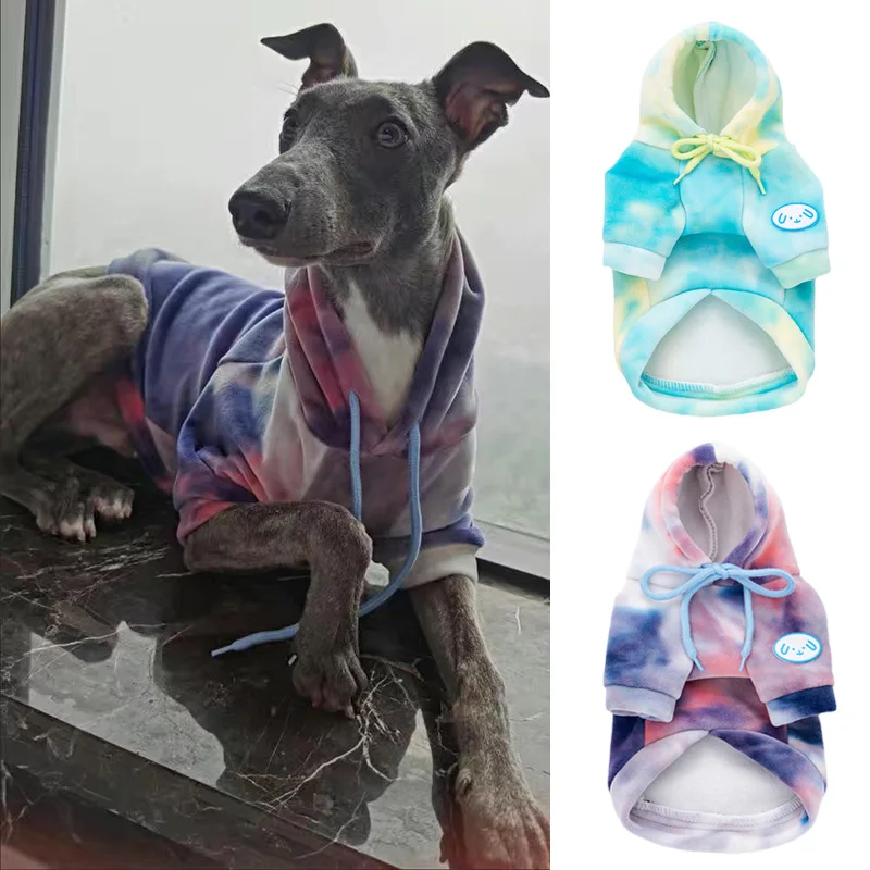 

Pet Hoodie Sweater for Small Dogs Tie Dye Winter Cute Dog Clothes Cat Costume Wheeling Corgi Pullovers Outfit Mascotas Ropa